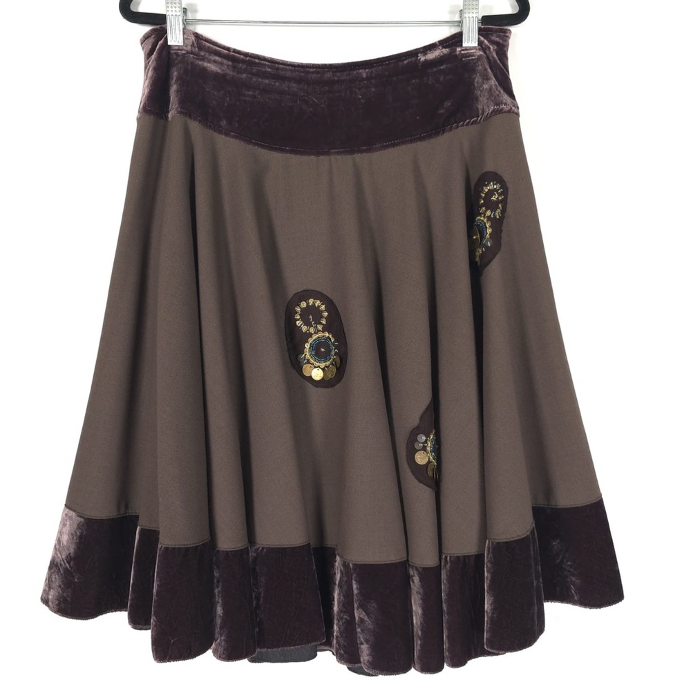 Equivoque PARIS Women Skirt FRANCE🇫🇷MADE SILK Blend VINTAGE GEMEAUX Size‎ 44